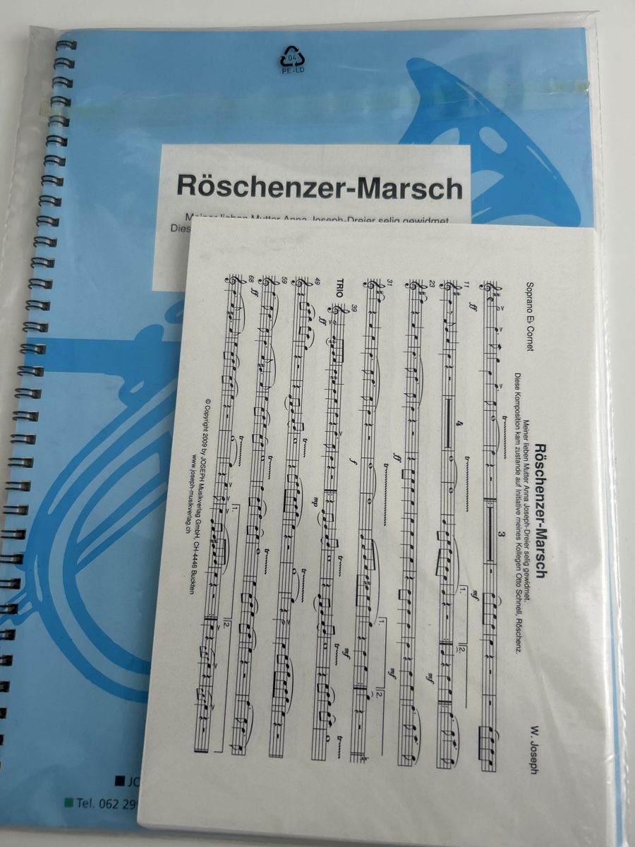 Bücher: Brass Band Noten: Röschenzer-Marsch – Neu (gemäss Beschreibung) aus Galgenen von Red27
