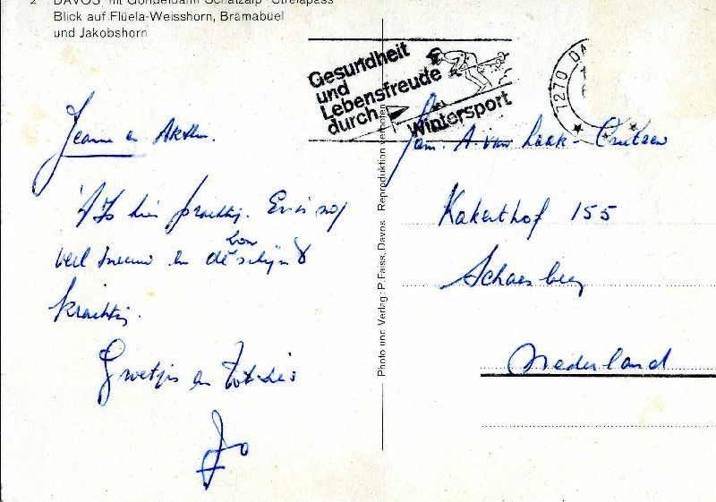 Cartoline postali: Davos - Luftseilbahn Schatzalp + ca. 1965 – Usato da Emmenbrücke venduto da teestube 1