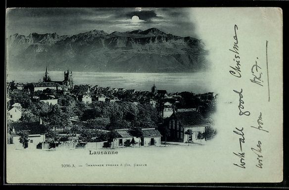 Cartoline postali: Mondschein-AK Lausanne, Teilansicht mit  – Usato da Berlin venduto da bartko-reher