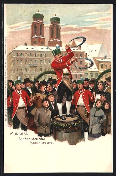 Cartes postales: Paul Hey: München, Schäfflertanz auf M – D'occasion à Berlin par bartko-reher