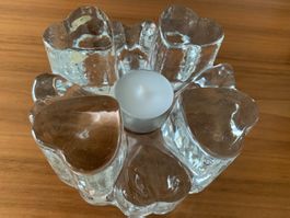 Glas Herz , NEU, für Rechaud Kerzen