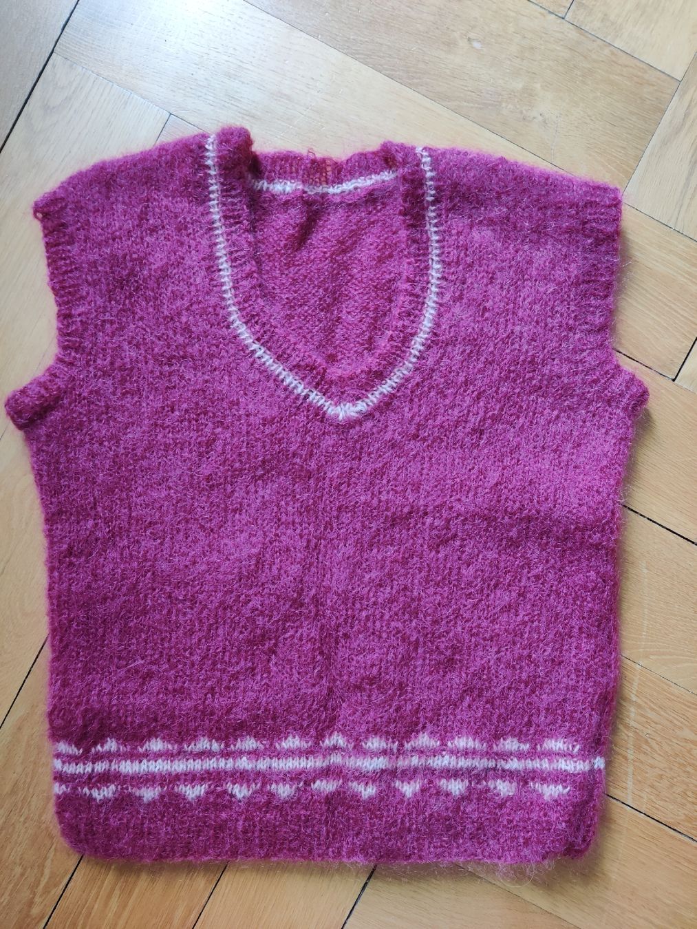 Gilet & Giacche: Kuschlige mohair Weste/Pullunder, handgestrickt – Nuovo (secondo la descrizione) da Bern venduto da Feld11