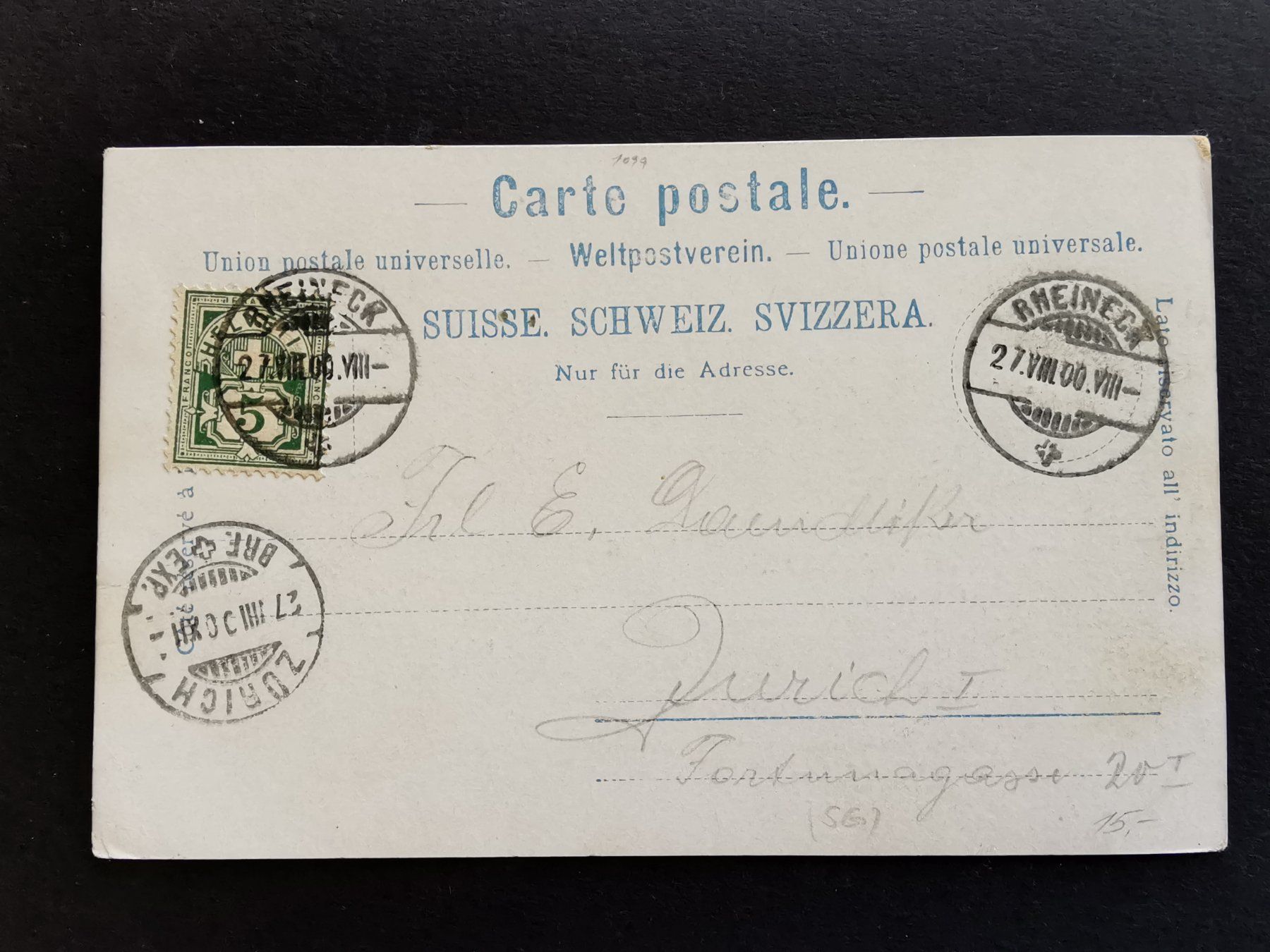 Ansichtskarten: Altstätten  Rheintal  Ansichtskarte   1900 – Gebraucht aus Rheineck von kat_7gld 1