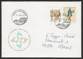 1996 Brief von Genf, Stempel Salon de l'auto, nach Basel