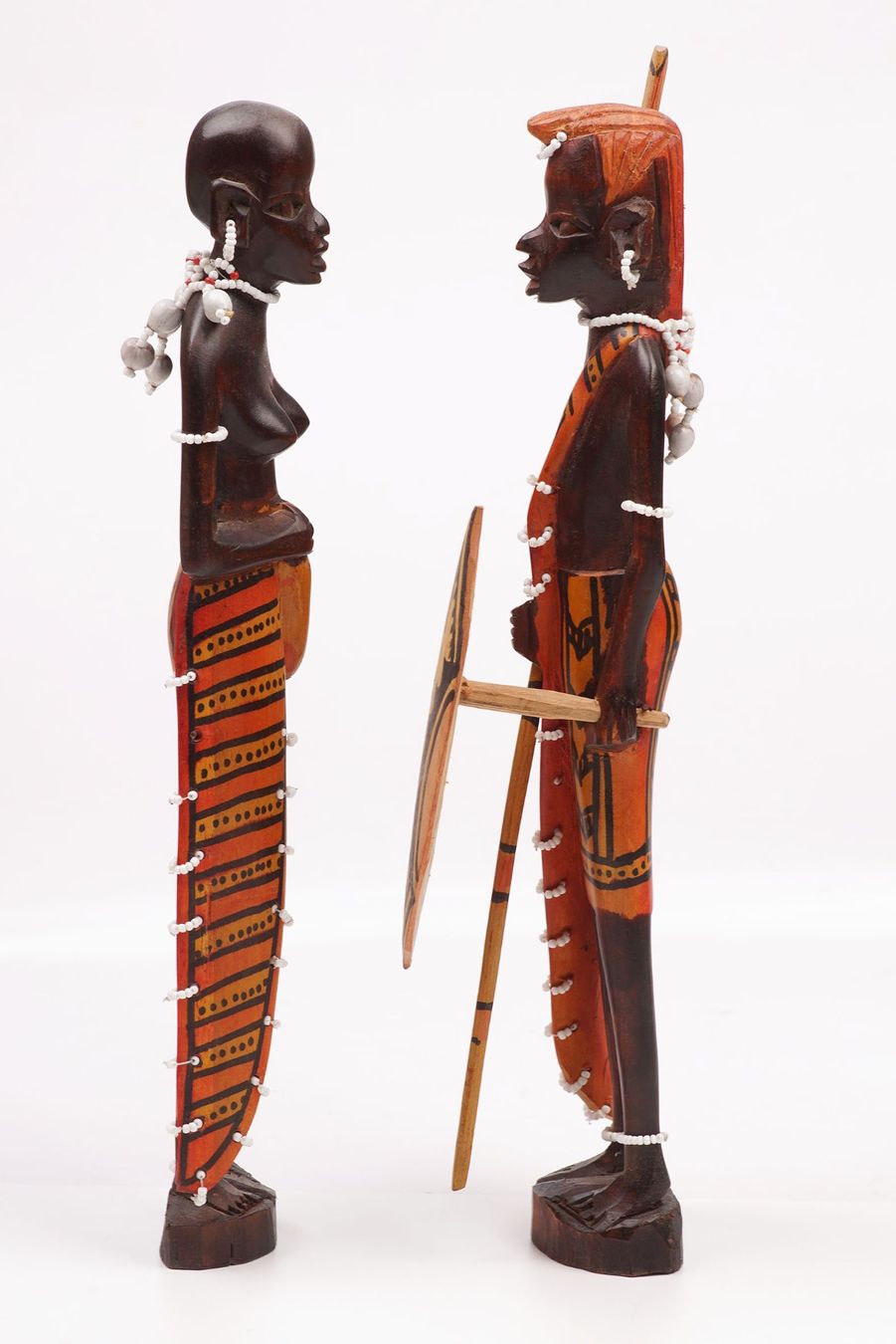 Statuette: 2 handgeschnitzte Afrikanische Figuren, 31cm – Usato da Buochs venduto da chicco64 5