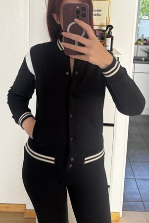 College Jacke Urban Classics schwarz weiss Grösse L