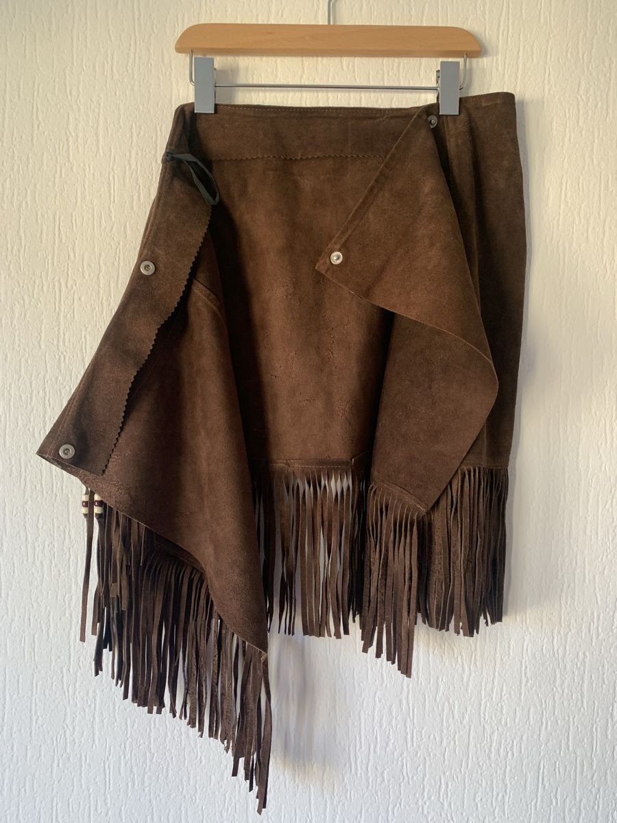 Gonne: Jupe daim marron - western - franges et perles - L – Usato da Lausanne venduto da Xiaoxi 6