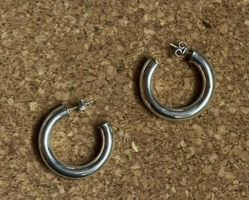 925 Silber Creolen Ohrringe - Neu