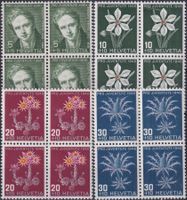 1946, J117-J120 Viererblöcke (Blumen) ** Kat: 28.-