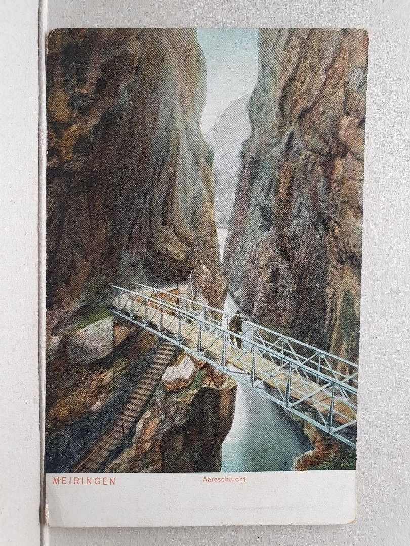 Ansichtskarten: MEIRINGEN  -  Aareschlucht  -  1906 – Gebraucht aus Delémont von Domdom1