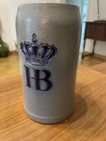 Bierkrug 1 Liter Hofbräu München HB, Masskrug