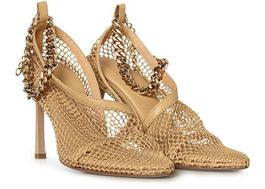 Orig. BOTTEGA VENETA Mesh & Chain Sandalen Gr. 38,5 NP 1'100