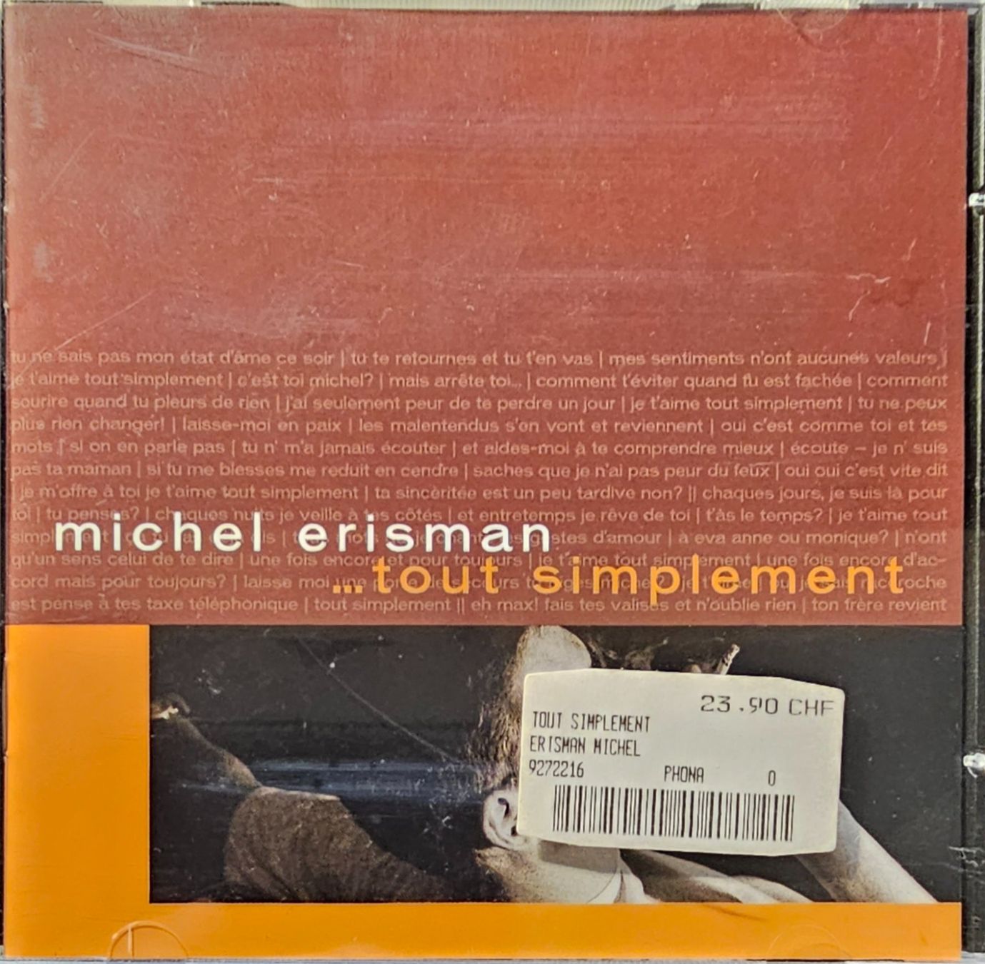 CDs: Michel Erisman ‎– Tout Simplement – Gebraucht aus Wahlen b. Laufen von Cg10