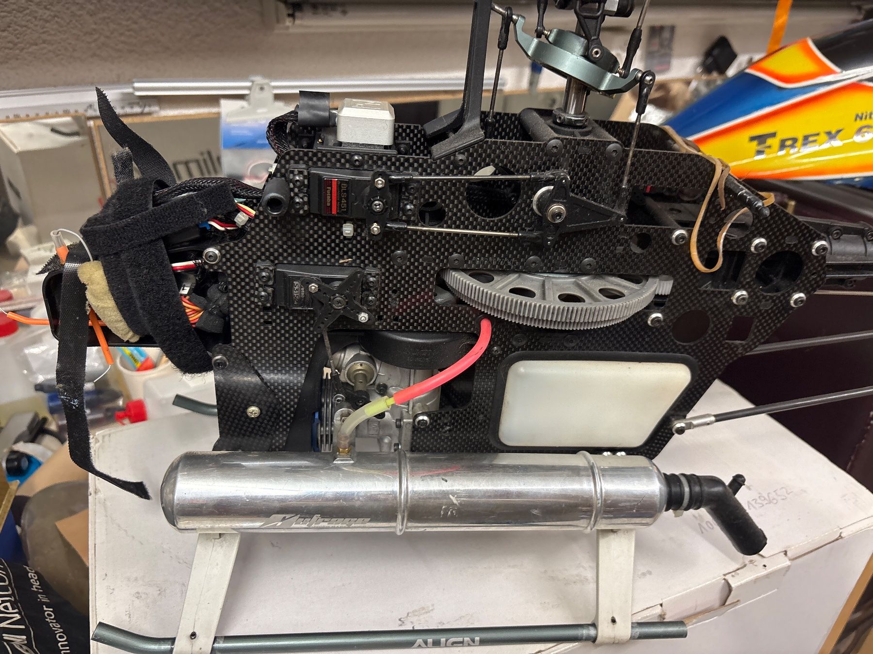 Align Modellismo RC: RC Helikopter Align T-Rex 600 Nitro Chassis mit Servos + FL – Usato da Rotkreuz venduto da Modellbau007 2