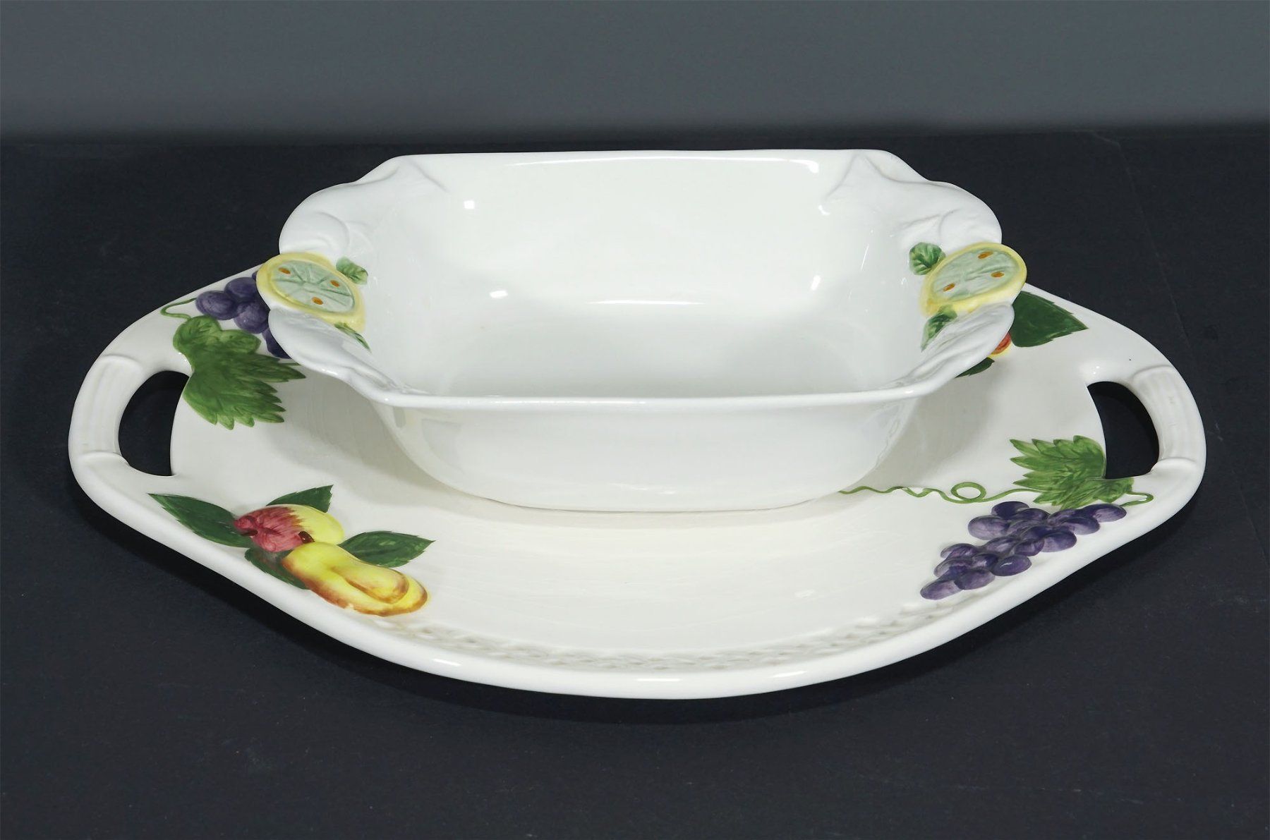 Set di piatti: Majolika Obstplatte und Schale – Usato da Meggen venduto da Trouvaillen 2