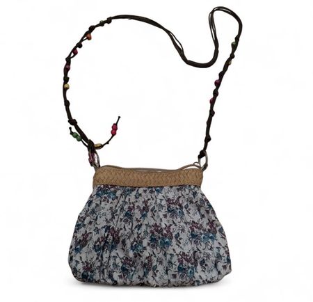 Süsse Sommer Tasche mit Blumenmuster und Perlen-Träger