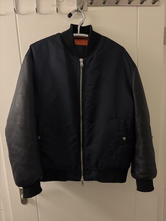 AllSaints MYLER Bomberjacke - Lederärmel - Grösse L