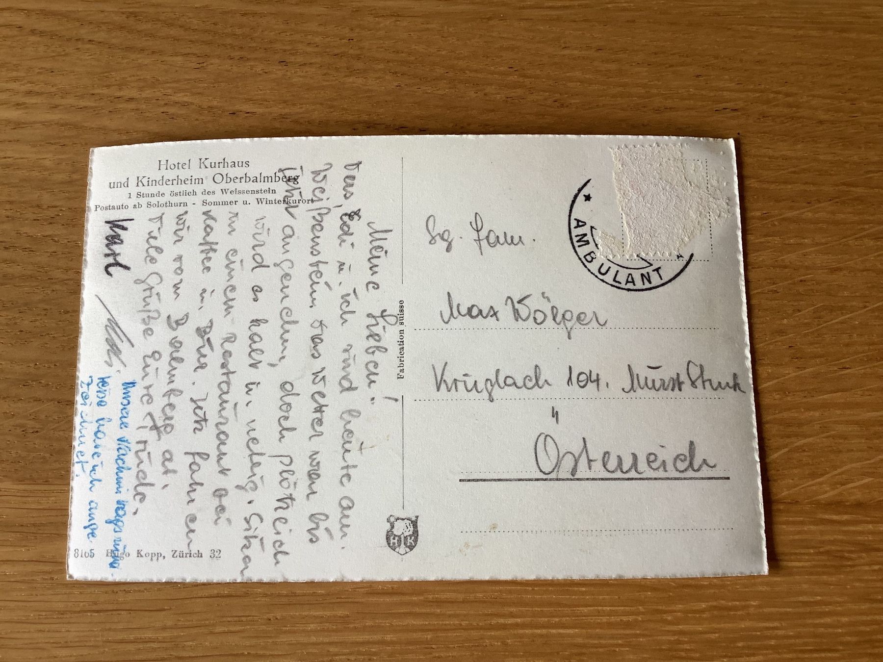 Cartoline postali: Oberbalmberg Flugaufnahme – Usato da Bassersdorf venduto da F-104fan 1