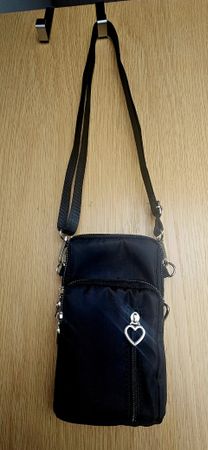Handy Umhängetasche, schwarz,  Nylon, guter Schutz, neu