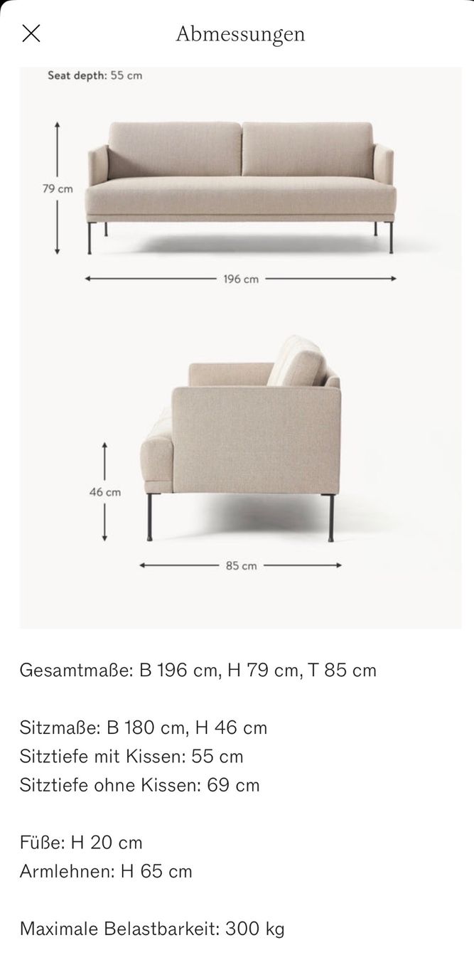 Westwing Sofas: Westwing Fluente Sofa 3-Sitzer – Gebraucht aus Zürich von car_8mpw 1