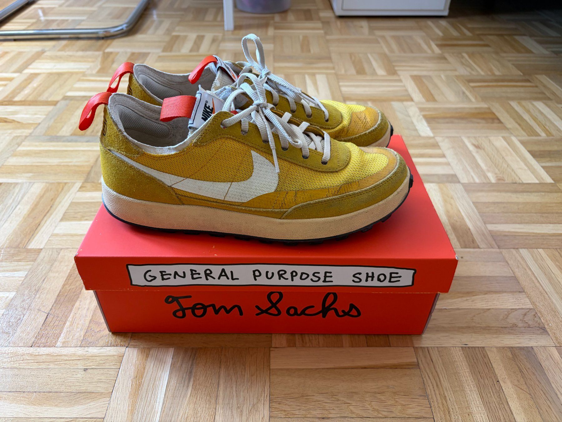 Nike Scarpe da uomo: NikeCraft Tom Sachs General Purpose Shoe Yellow Original Box – Usato da Zürich venduto da kaugaug