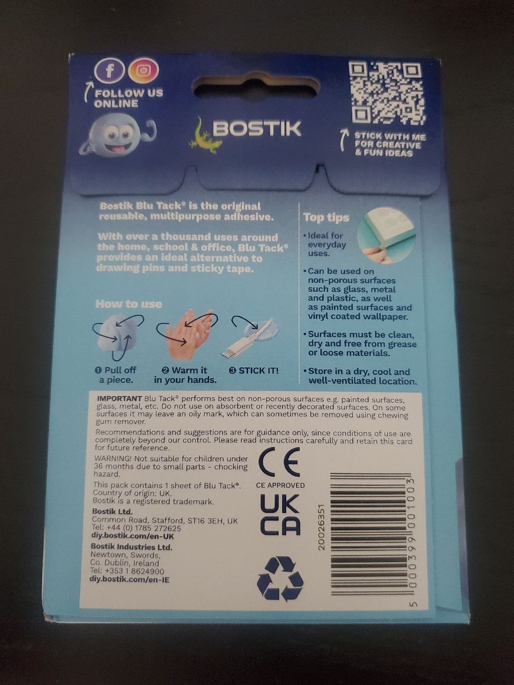 Sticker: BOSTIK Blu Tack - Der wiederverwendbare Kleber – Nuovo (secondo la descrizione) da Frauenfeld venduto da BeneFull 1