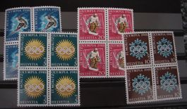 1948  Postfrisch - Olympische Winterspiele 4er Blöcke  /  67