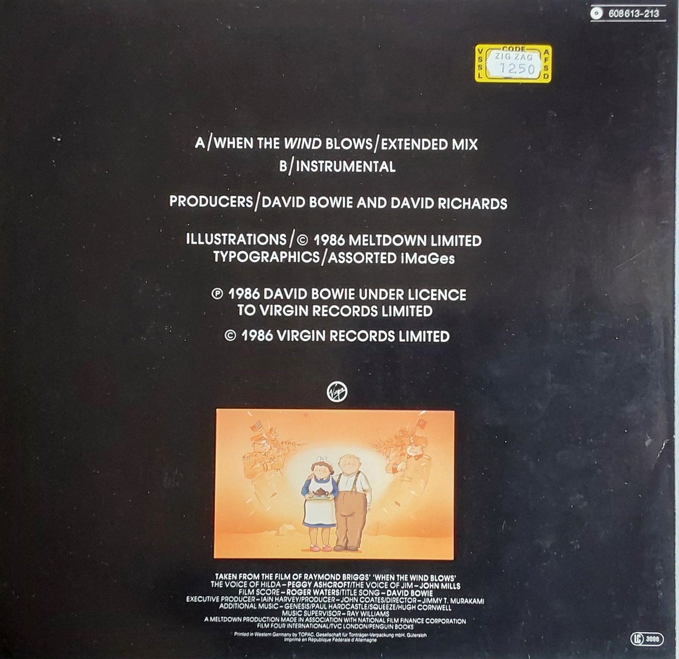 Schallplatten: Vinyl Maxi Single - David Bowie - When The Wind Blows - 1986 – Gebraucht aus Villeret von Fil11 1