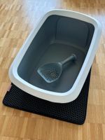 Grosse Katzentoilette Set: Hoher Rand, Matte & Schaufel
