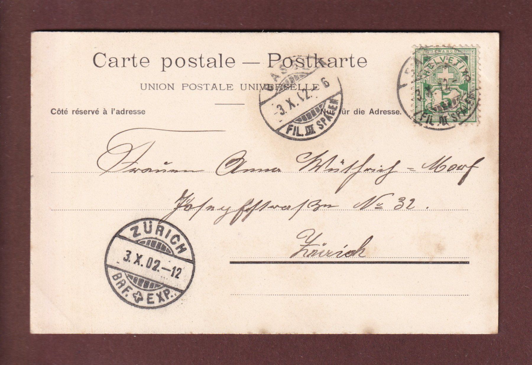 Cartoline postali: BASEL - Eulerstrasse - Synagoge - 1902 – Usato da Pully venduto da nicecards 1