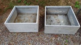 2 Blumenkasten aus Eternit für Hydrokulturen etc.