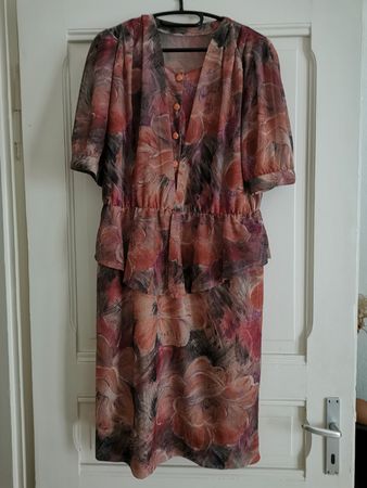 Blumenmuster Vintage Kleid, ca. Grösse M