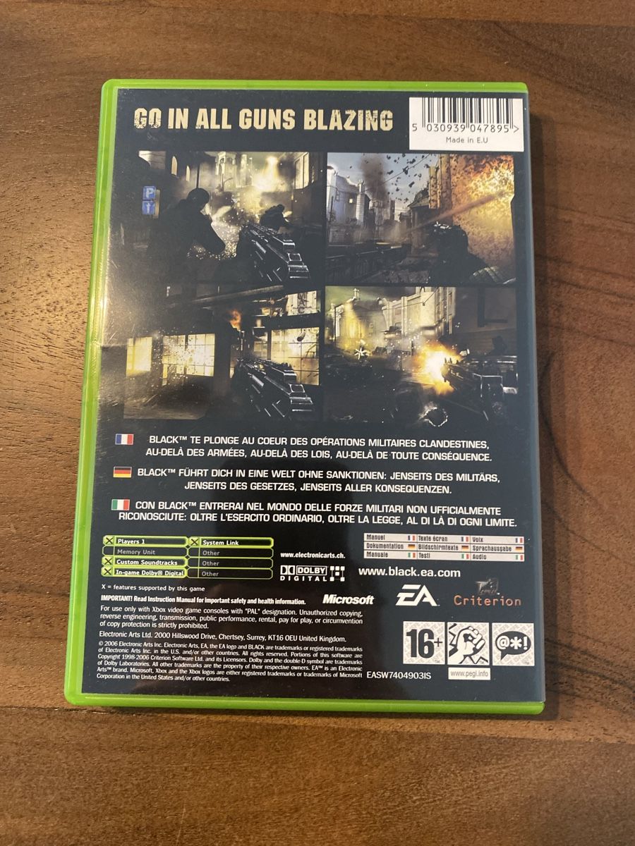 Microsoft Giochi: Black für Xbox – Usato da Thunstetten venduto da Virus_33 2