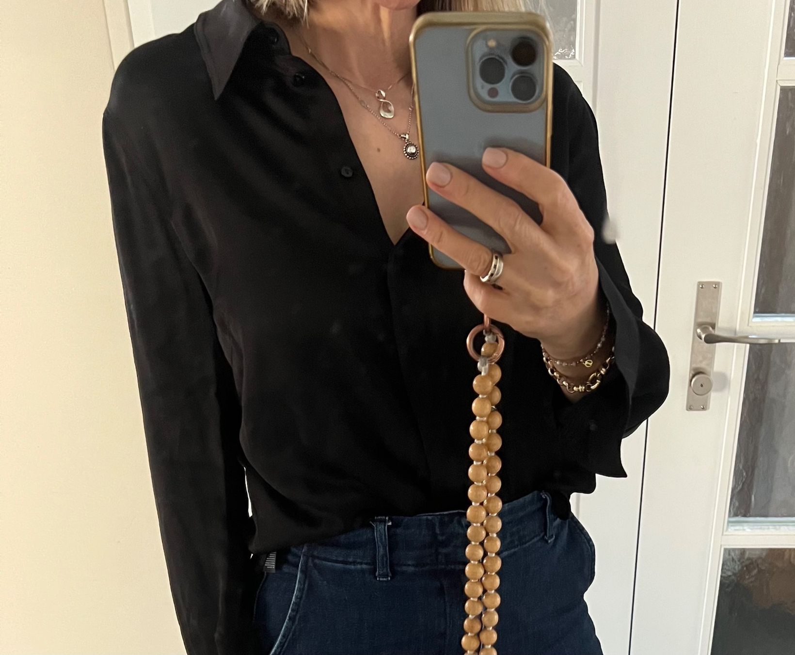 Hallhuber Camicette: HALLHUBER Bluse Schwarz Satin Look Gr 38 – Usato da Schaffhausen venduto da vandemonian 1