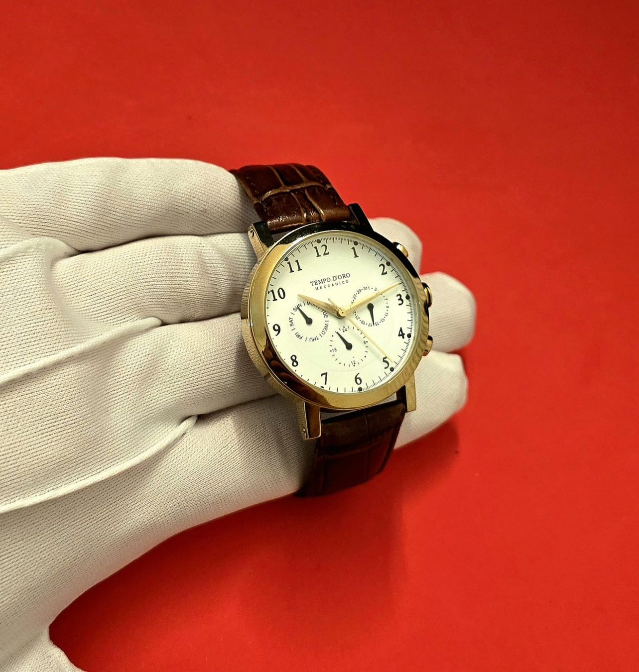 Tissot Uhren: TEMPO DORO MECCANICO AUTOMATIC CHRONOGRAPH HERREN UHR – Gebraucht aus Neftenbach von Taschen-Uhren 3