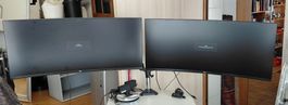 2 LG 34WP65CP-B Monitors mit Ständer 《Art;2868》