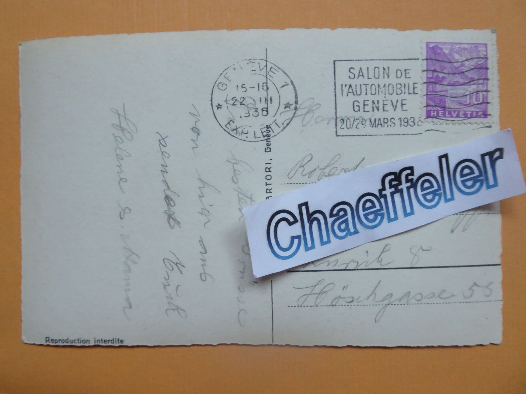 Ansichtskarten: 1935. 36b. Genève vue gènèrale. – Gebraucht aus Zürich von Chaeffeler 1