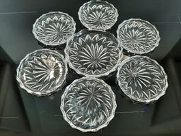 Mid Century 50er 60er Vintage 7x Glasuntersetzer im Träger