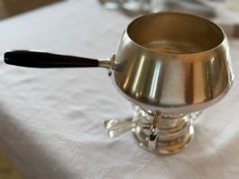 SPRING FONDUE & SERVIER-SET – ALPACA METAL BLANC – VINTAGE