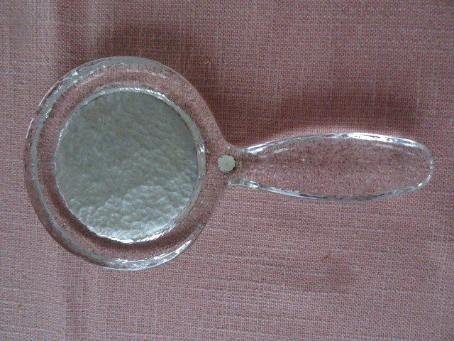 Bicchieri: Handspiegel rund mit Griff, Glas massiv – Nuovo (secondo la descrizione) da Berikon venduto da Akronym55 3