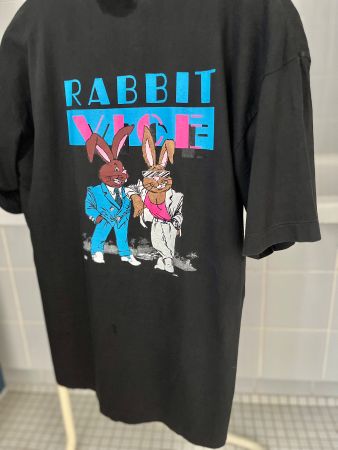 echt Vintage: T.Shirt DETTOFATTO "Rabbit vice" black Gr.L
