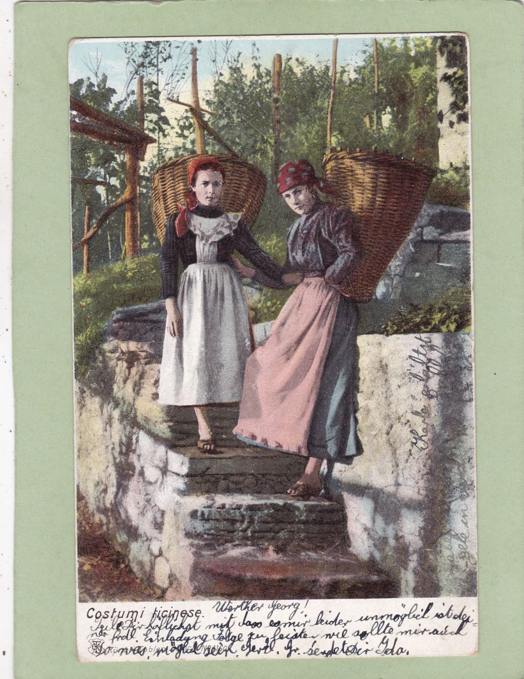 Cartoline postali: Costumi Ticinesi 1905 – Usato da Herisau venduto da Lisegrat2008
