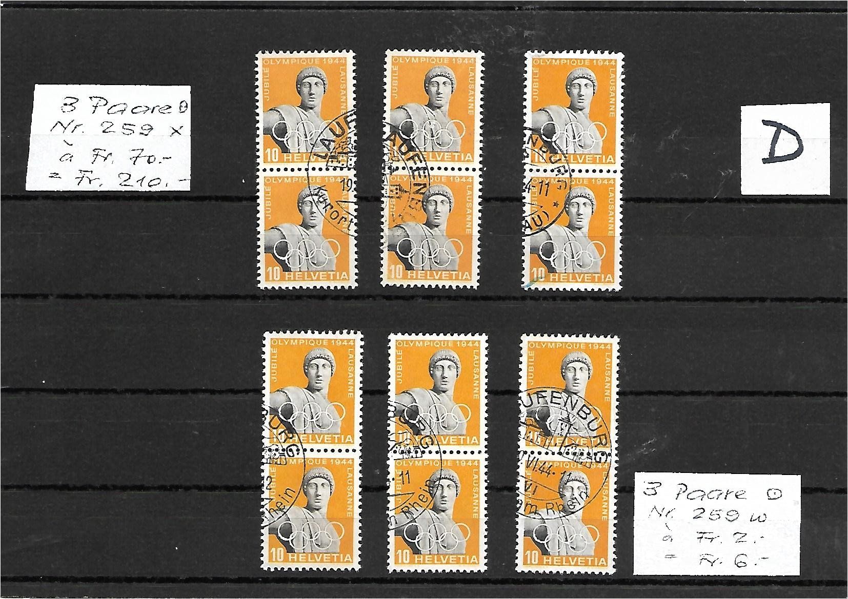 Alle Briefmarken: 1944 : Olympia ; interessante Komposition – Gebraucht aus Reinach BL von eiche419 3