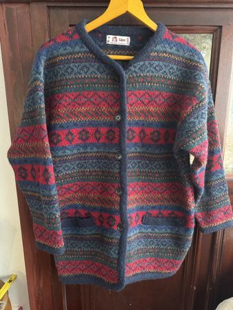 Vintage Saga Reine Schurwolle Pullover Cardigan