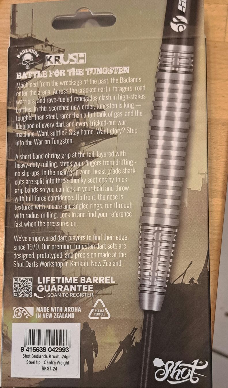 Freccette: Shot Badlands Krush Steeldarts, 24 Gramm – Nuovo (secondo la descrizione) da Roggwil BE venduto da Beatlemaniac 4