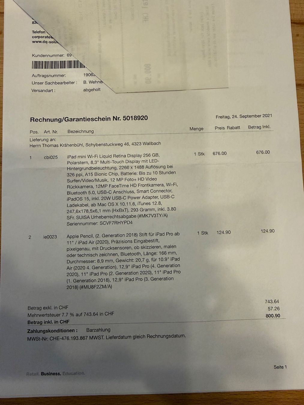 Apple Tablet PC: Neuwertiges iPad mini inkl. Stift – Gebraucht aus Wallbach von 10merlin 1