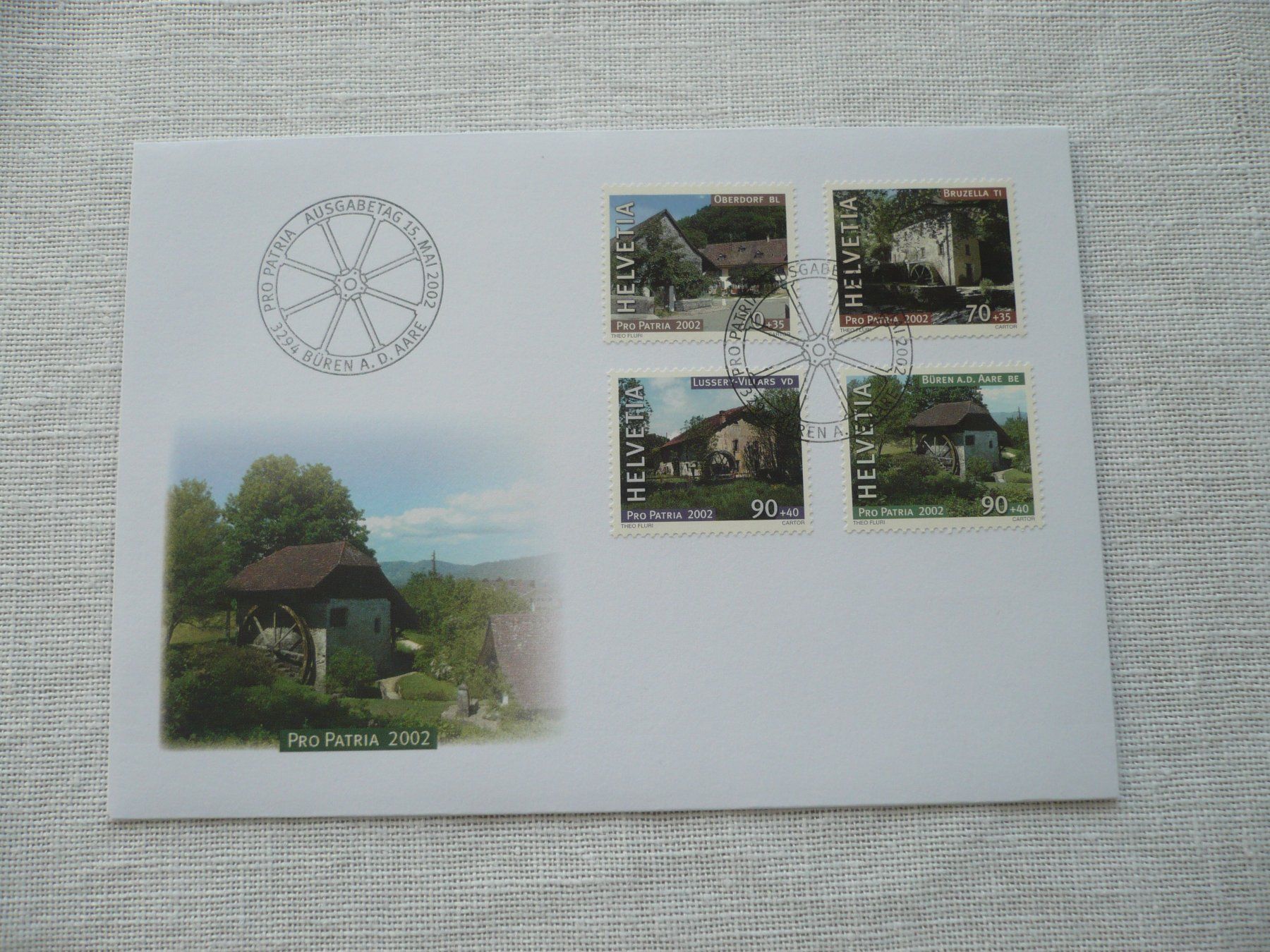 Tutti i francobolli: Pro Patria 2002 1 FDC SBK B276 - B279 – Usato da Zürich venduto da saltandpepper008