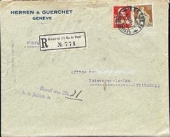 Wertbrief / R-Brief 1921 Genf 11 Rue du Stand Chargé