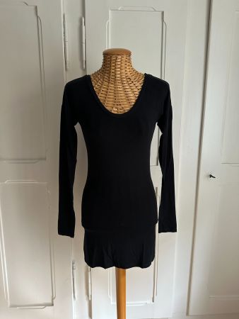 Longshirt schwarz superfein XS