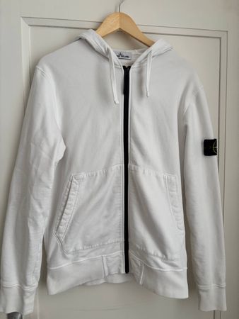 Stone Island Zip-Up Hoodie White — Size L (ART 771564220)